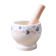 Large White Ceramic Mortar and Pestle Set for Enhanced Herb and Spice Grinding Garlic Chili