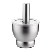 Mortar and Pestle Set 18/8 Stainless Steel Spice Grinder, Garlic Masher (Large)