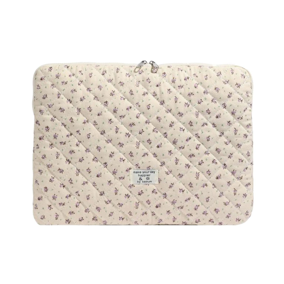 Quilted Laptop Sleeve Case With Scratchresistant Zipper And Soft Cotton Lining For Women Pink 9189345401985