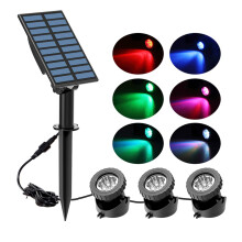 Solar Pond Lights, Submersible 18 LEDs Spotlight Underwater Light IP68 Waterproof for Garden(Long Press 3S)