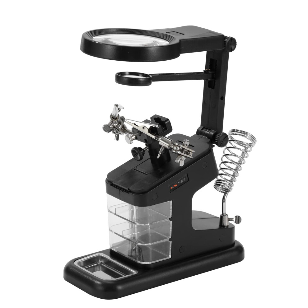 KATSU Soldering Magnifying Glass with LED Lamp 3X 4.5X 25X Magnifier
