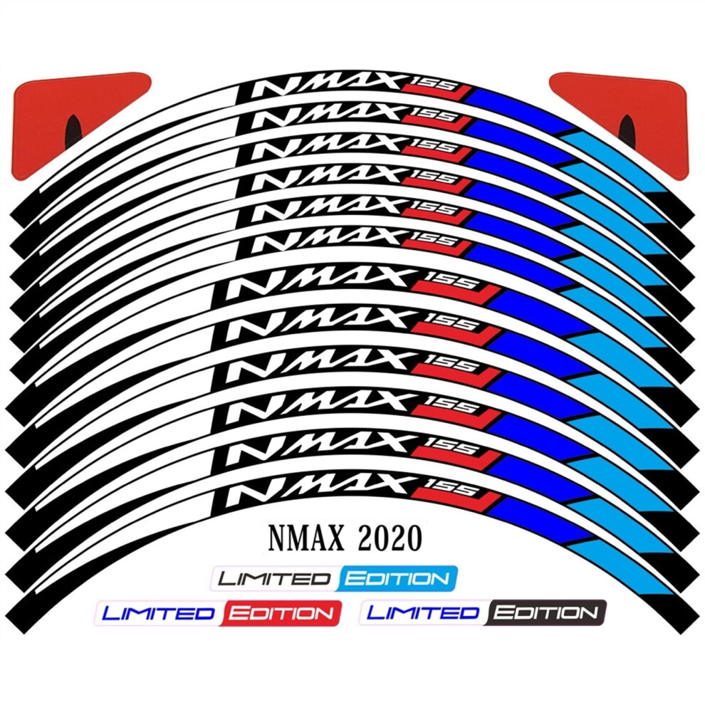 Motorcycle Wheel Rim Stickers Reflective Sport Style For Nmax 155 20162020 Durable Adhesive 9426802679335