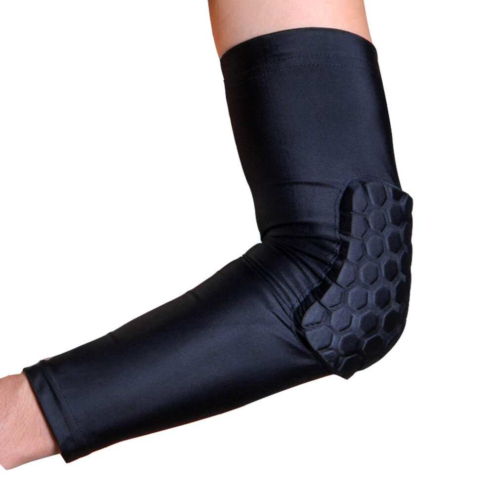 Sports Anticollision Sleeves Elbow Pad Hexagonal Independent Honeycomb Lining For Motorcycle Riding Large Black 9426802679373