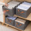 Foldable Cationic Clothes Bin Gray 18.5x11x7.9 in 2