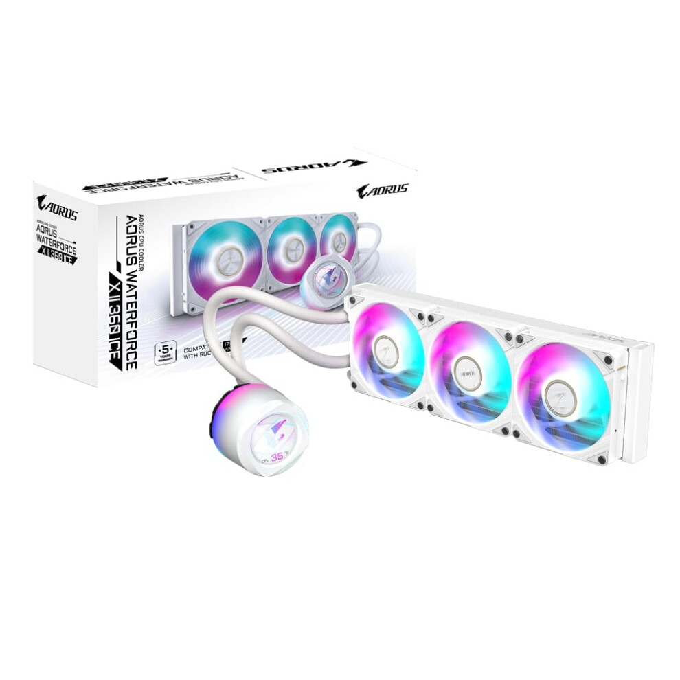 Aorus Waterforce X Ii 360 Ice Aio Liquid Cpu Cooler, 3X120mm Argb Fans, Lcd, Intel Lga 1851/Amd Am5, 6Y 9347817196689