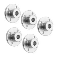 5 pièces de raccords de bride en acier, diamètre intérieur de 7 mm, support en argent, connecteurs d'arbre
