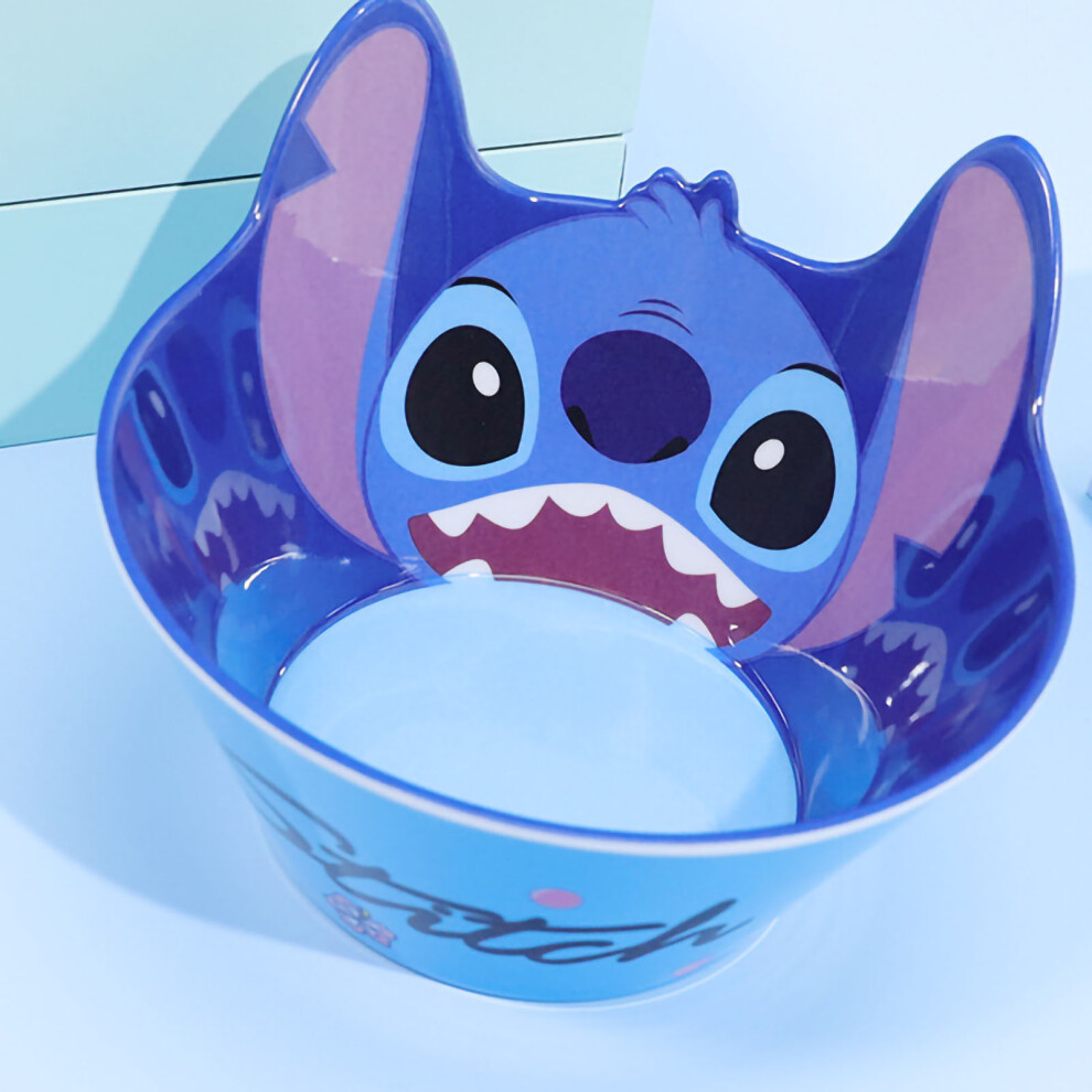 Kids 3D Cartoon Melamine Soup Bowl Large for Porridge, Blue