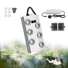Mist Maker Fogger, 6 Head Ultrasonic Water Mister with Buoy  Waterproof Power Supply