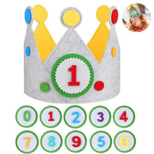 (As show, One size) Sunrain Baby Children Pet Glitter Sequin Crown, Birthday Party Hat, Tiara Crown with Flowe