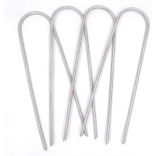 (As show, One size) Sunrain Trampolines Wind Stakes Heavy Duty U Type Sharp Ends Safety Ground Anchor Galvanized Steel