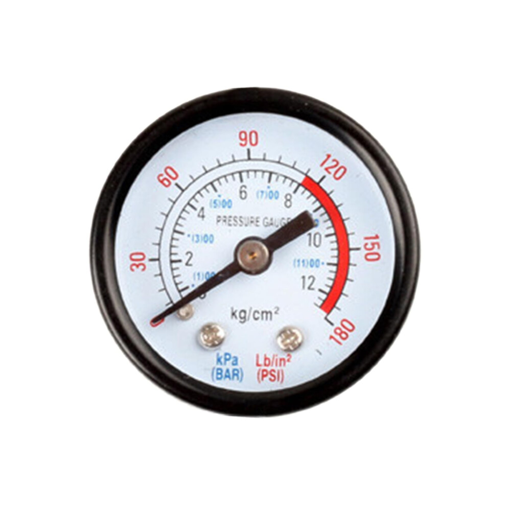 Air Pressure Gauge Dialtype 1/8Inch & 1/4Inch Thread, Male Threaded Round Air Compressor Gauge 0180 Psi / 012 Bar 9189345403330
