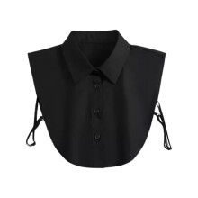 Fake Collar,Collars for Women White Detachable Inserts Women Cotton Fake Shirt Collar Suitable for Sweaters Collarless Clothes,One Size (Black)