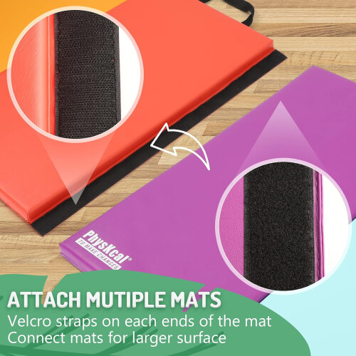 5Panel Folding Gymnastics Mat with Carrying Handles 195x75x2.8 2