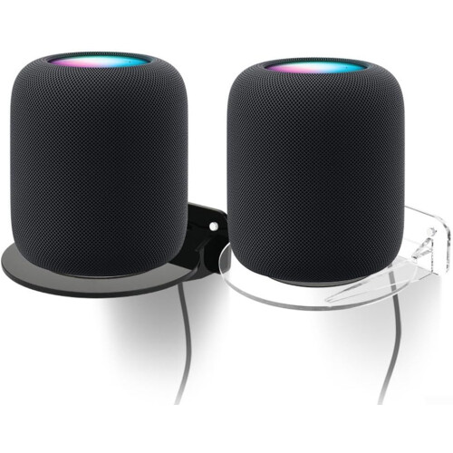 Wall Mount Speaker Stand For HomePod, Lightweight Acrylic, ScratchProof Base, Black 2