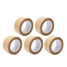 5PCS Kraft Paper Tape, 50mm x 30m Self-Adhesive, Eco-Friendly