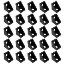 25pcs Black Aluminum Profile Corner Connectors 20x20x17mm for Heavy Duty Frame