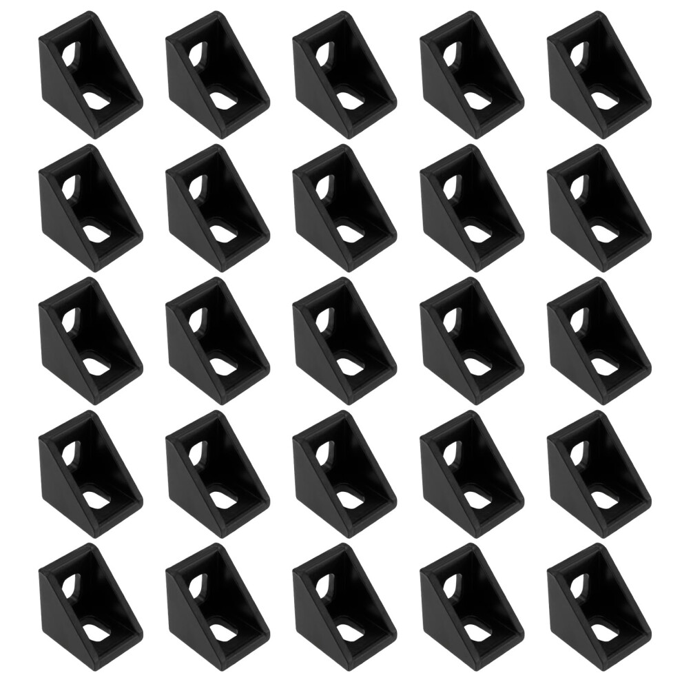 25Pcs Black Aluminum Profile Corner Connectors 20X20x17mm For Heavy Duty Frame 9347817198416