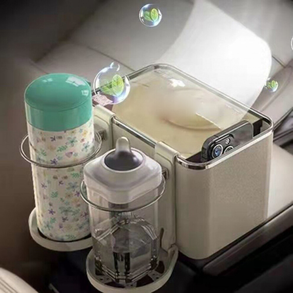 Multifunctional Car Armrest Storage Box With 2 Folding Cup Holders, Tissue Box, Smartphone And Wallet Organizer, 365G, 17.5X11.5x11.5cm 9371382639432