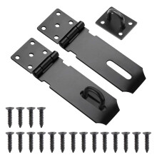 Padlock Hasp, 2 Pack 5 Inch Stainless Steel Heavy Duty Hasp and Staple for Door Lock(Black)