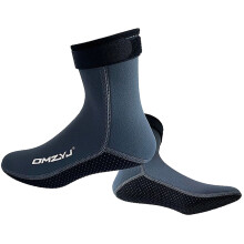 3mm Neopren-Tauchsocken, rutschfeste Schnorchel- und Strandsohlen, Schwarz/Blau/Grau
