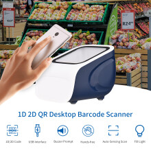 Efficient 1D 2D QR Barcode Scanner USB Wired Hands-free for Retail