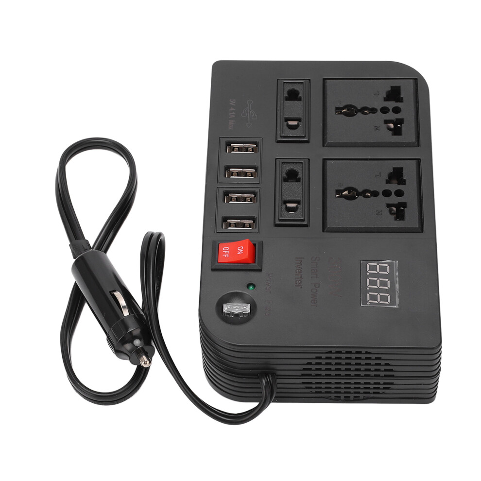 12V Dc To 220V Ac Power Converter With 4 Usb Ports & Outlets 2000W 4901374272702