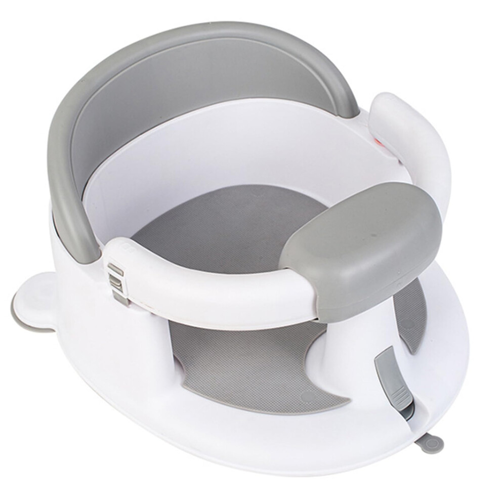 Baby Bath Chair Shower Stool For Infants 6 Months And Up Nonslip Designing With Suction Cups Easy To Detachable Gray