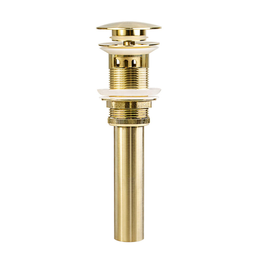 Pop Up Sink Drain Stopper For Bathroom,Brushed Gold,Full Copper Anticorrosion 9189345404689