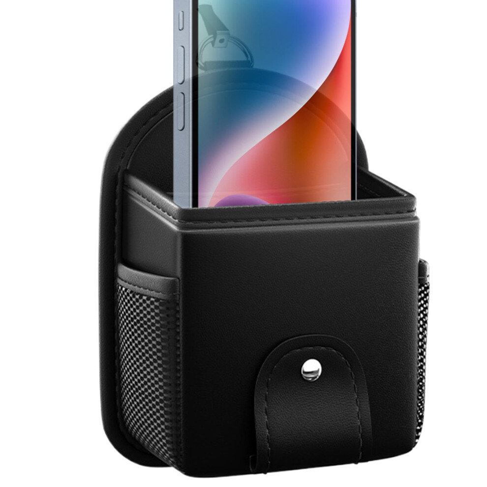 Leather Car Air Vent Sunglass Holder Organizer, Universal Multiitem Storage Bag For Phone Coins Keys 9094768888032