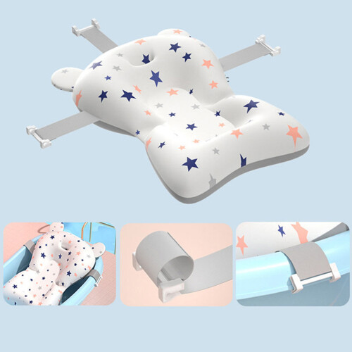 Baby Bath Suspension Pad - Soft, Quick-Dry, Adjustable, Lightweight White 2