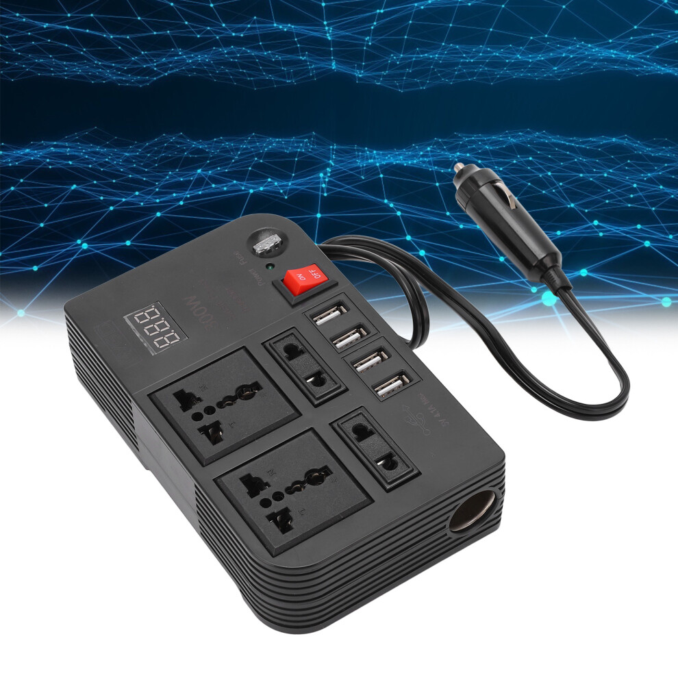 12V Dc To 220V Ac Power Converter With 4 Usb Ports & Outlets 2000W 7901374279258