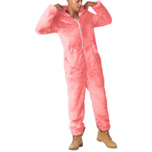 Men's Warm Fleece Jumpsuit With Zip Front Soft FullBody Pajama Lounge Wear XL Pink