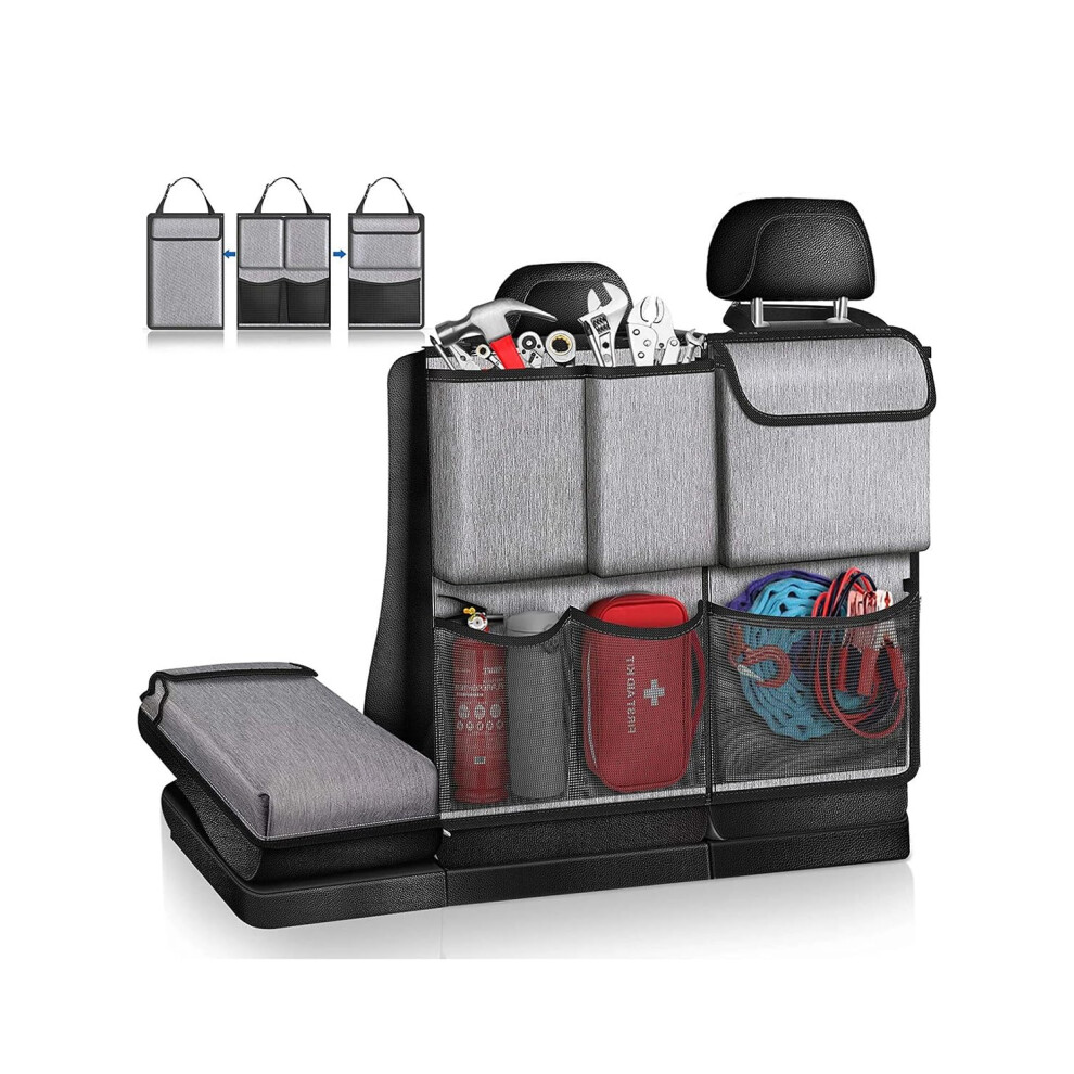 Boot Organiser Car Trunk Organizer Bag Universal Large Capacity Backseat Storage Cargo Holder Pocket Organizers Gray 9426802683394