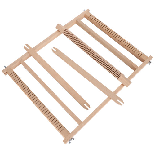 Δημιουργικός αργαλειός υφαντής τέχνης DIY με στιβαρό ρυθμιζόμενο πλαίσιο, ξύλινος 2