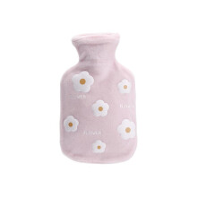 Hot Water Bottle Plush Cover Removable Washable Blooming FlowerPattern Covers 350ML For Hand Neck Shoulders Color #3