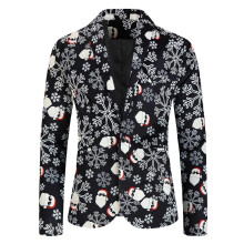 Christmas Suit Jacket Men's OneButton Slim Fit Black XL Modern Festive Blazer