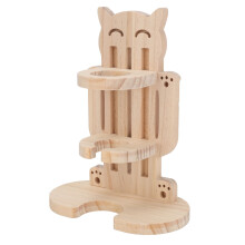 Adjustable Pine Hamster Water Dispenser Stand, Vertical Pet Water Feeder