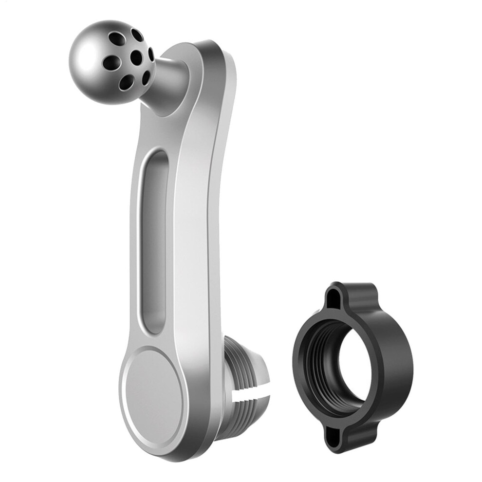 Car Phone Holder With 17Mm Ball Connector And Extension Mount For Air Vent, Dashboard Or Windshield Silver 9189345406683