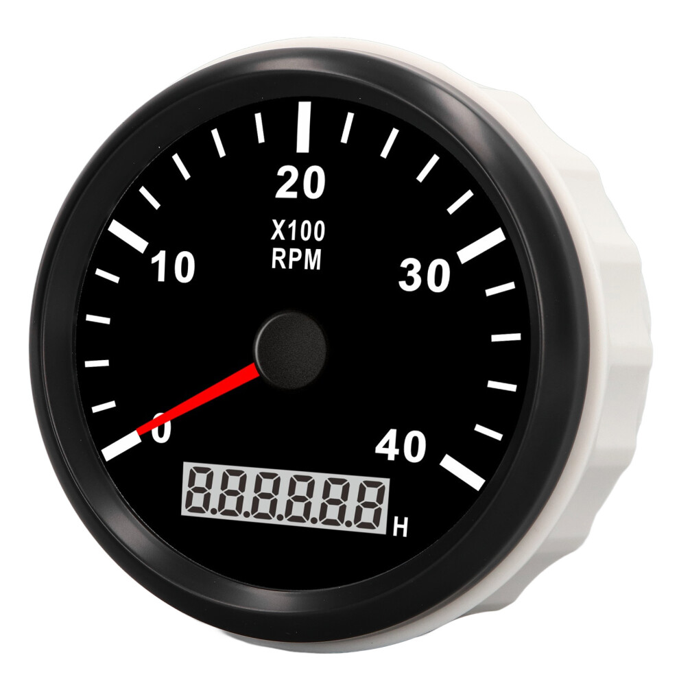 85Mm 0Â4000Rpm Waterproof Tachometer With 99999.9H Hourmeter Backlit Red 9351374287384
