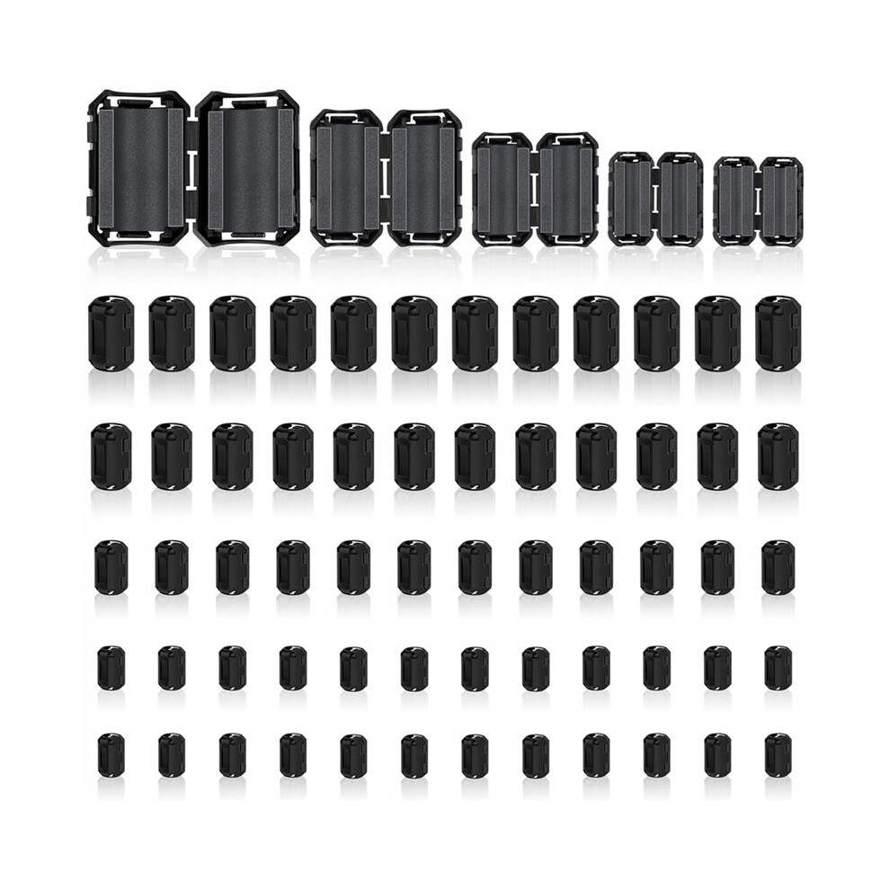 60Pcs Ferrite Chokes Ferrite Beads Snap Rfi Noise Suppressor Cable Clip For 3.5Mm 5Mm 7Mm 9Mm 13Mm Diameter Cable 6034120812131