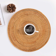Hand Gewebte Rattan Tisch Sets, Runde Wicker Tisch Sets, NatüRlich Gewebte Tisch Sets für Den Essen Tisch, Hitze BestäNdige Matten