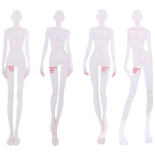 Mode Illustration Lineale Skizzieren Vorlagen Lineal NäHen Humanoide Muster Design Kleidung Messen,Typ A