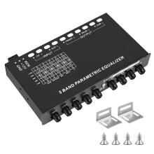 5-BüNde Auto Audio Equalizer, Einstellbarer 7 Band EQ Auto VerstäRker Grafik Equalizer mit CD/AUX Eingangs  Schalter, Schwarz