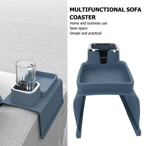 Blue Sofa Arm Cup Holder Tray: Ergonomic Design & Nonslip Support 2