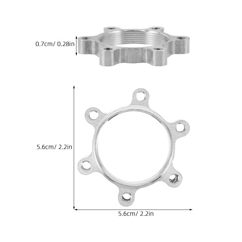 6Pièces Rotor Alliage Aluminium Montage 48Mm Argent 2