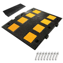 HeavyDuty Rubber Speed Bump 2Inch Height 220,000Lb Load Capacity For Gravel, Asphalt Concrete Curb Ramp
