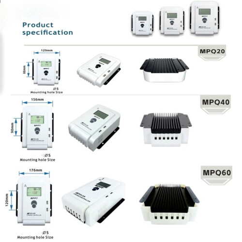 MPPT Solar Charge Controller 60A med LCD-SkäRm PV Solar Regulator 12V 24V Auto Controller Dubbel USB för Solpanel 2