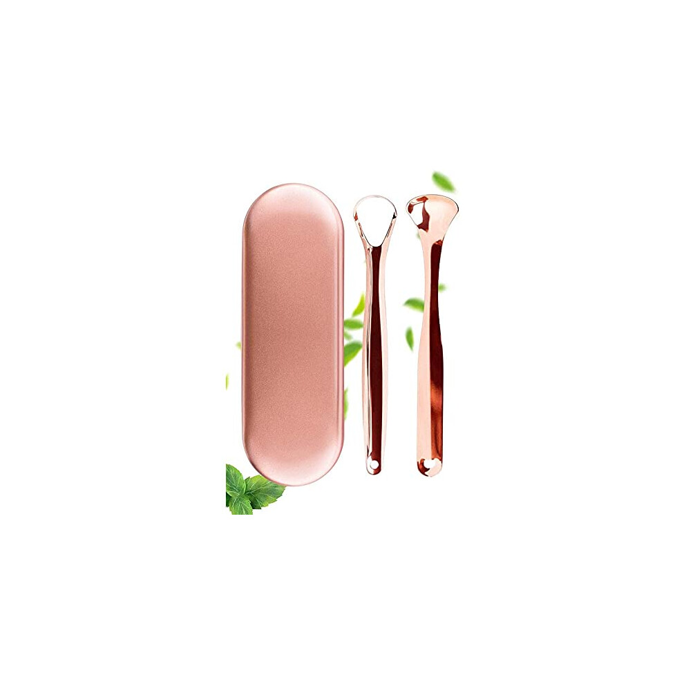 Tongue Scraper for Bad Breath Removal, Stainless Steel Tongue Cleaner for Oral Hygiene and Fresh Breath