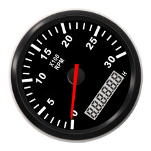 85mm 3.35in Waterproof Tachometer 3000RPM with LCD Hourmeter Red Backlight