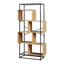 Estante - HELLOSHOP26 - Modelo design atemporal - Aço preto - 4 compartimentos abertos - 160x80x33 cm